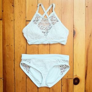 Crochet High Neck Bikini Set
